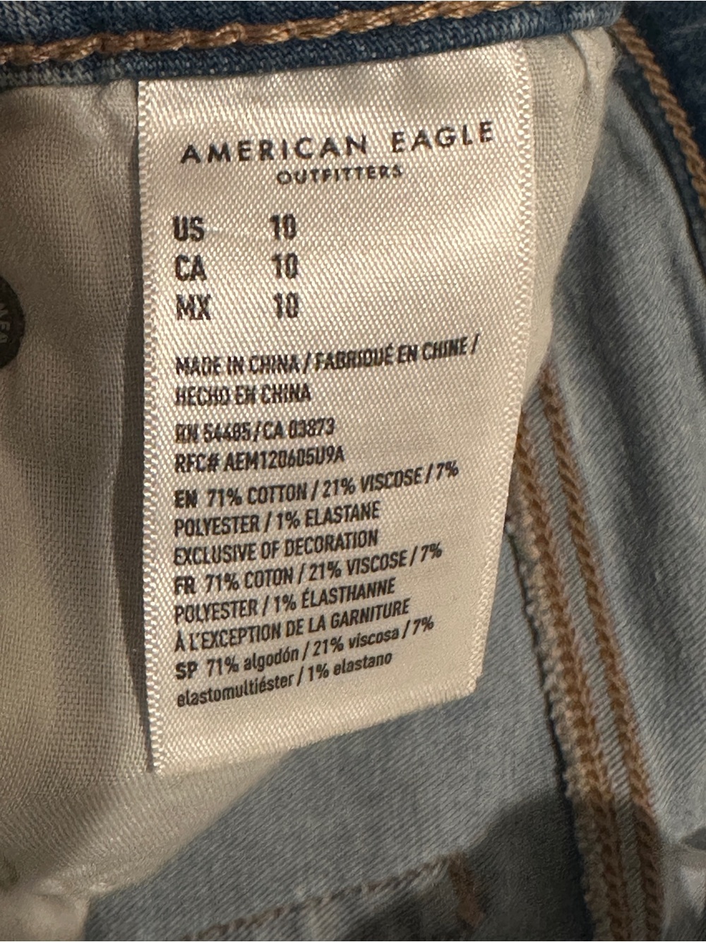 American Eagle Outfitters Light Blue Distressed Denim Shortie - Picture 7 of 7